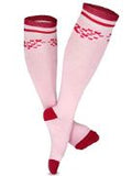 Cute Adorable Breast Cancer Awareness Cotton Knee High Socks for Women 3-Pair (Argyle Pink Ribbon) H2134