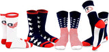 TeeHee Socks Men's 4th of July Cotton Crew I Love USA 4-Pack (50744)