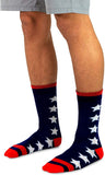 TeeHee Socks Men's 4th of July Cotton Crew I Love USA 4-Pack (50744)
