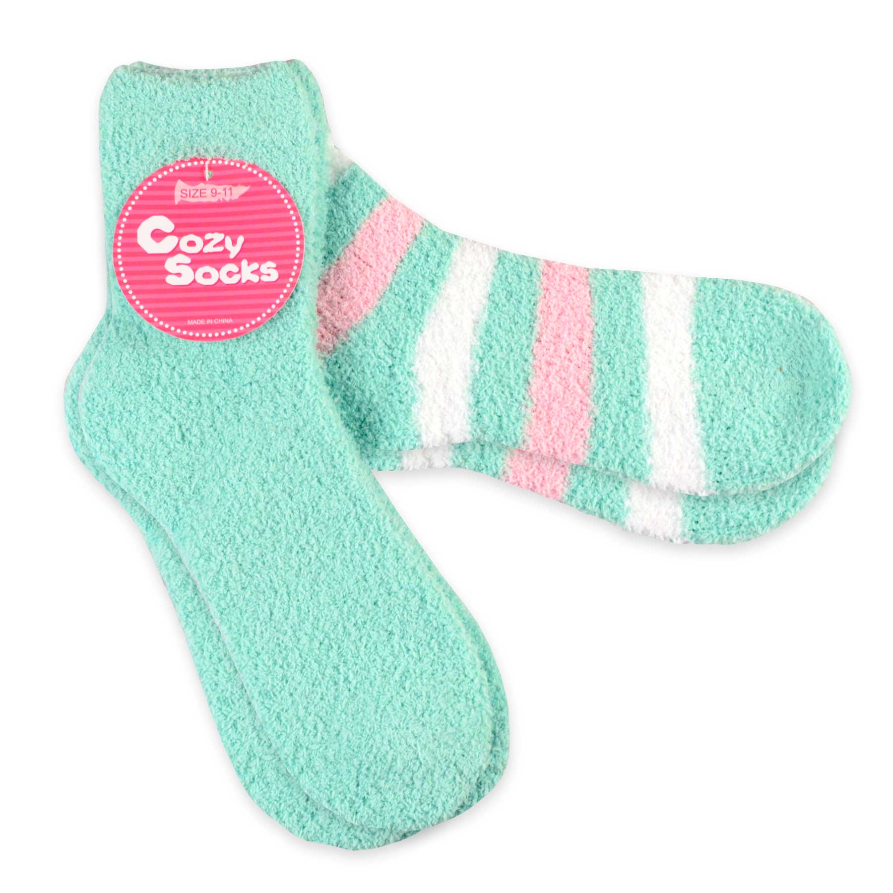 Pink Ribbon Fuzzy Socks