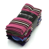 TeeHee Socks Women's Casual Polyester Crew Multi Stripe 6-Pack (11631)