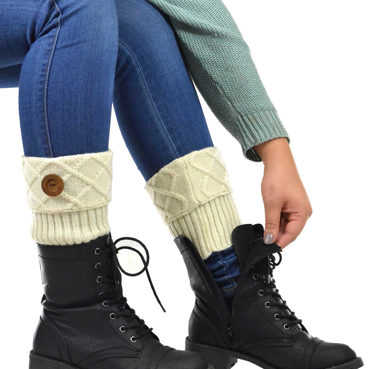 TeeHee Socks Women s Warmer Acrylic Boot Topper Open Diamond Knit 3 Pa