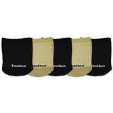 Womens Bamboo Toe Topper Liner Socks 5-Pack (Beige-Black) - TeeHee Socks