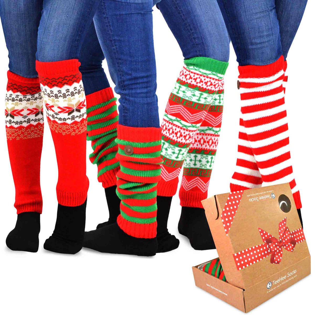 TeeHee Socks Women's Christmas Acrylic Leg Warmer Candy