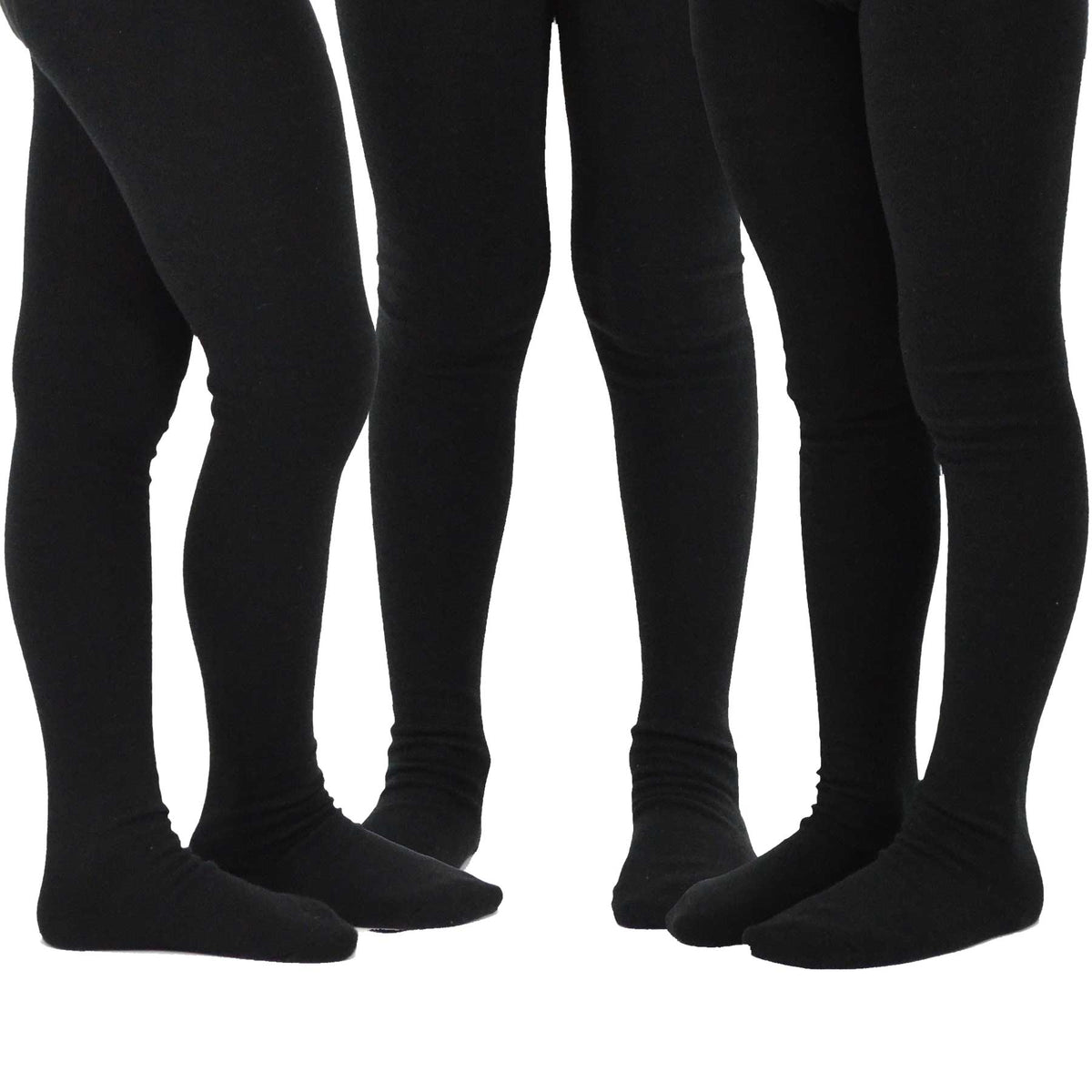 TeeHee Socks Kid's Casual Cotton Tights Black 3-Pack (T1565)