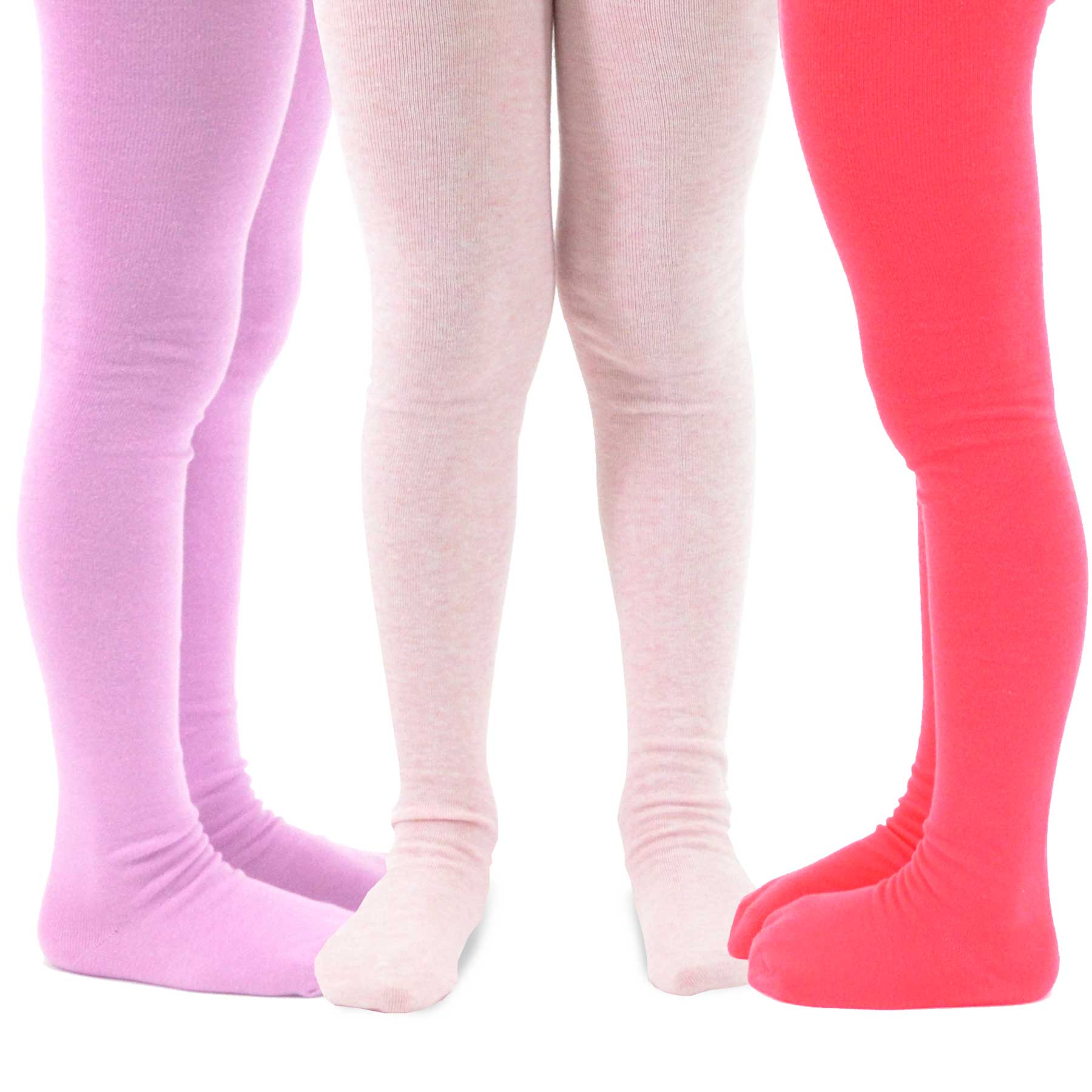 TeeHee Socks Kid's Casual Cotton Tights Pink, Purple, Hot Pink 3-Pack