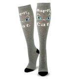 Women's Fun Novelty Knee High Socks 3-Pack (Happy Cat) - TeeHee Socks