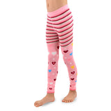 TeeHee Kids Girls Fashion Cotton Footless Tights 3 Pair Pack (Stripe Heart Dot) - TeeHee Socks