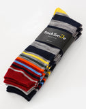 Socksmile Men's Cotton  Crew Socks 3-pack (Stripe) ( M003WIN_3C07_1013)