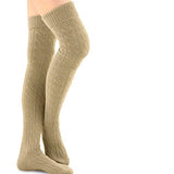 TeeHee Women's Fashion Over the Knee High Socks - 3 Pair Combo (Cable Cuff Basic Combo)