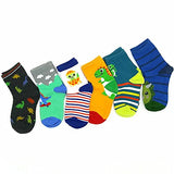TeeHee Little Boys Fashion Fun Cotton Crew Socks 6 Pair Pack (K2035DNO)