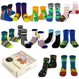 TeeHee Little Boys and Toddler Cotton Crew Socks 12 Pair Pack Gift Box (203537)