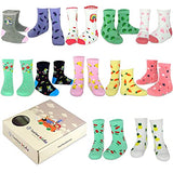 TeeHee Little Girls Cotton Basic Crew Socks 12 Pair Pack (202627)
