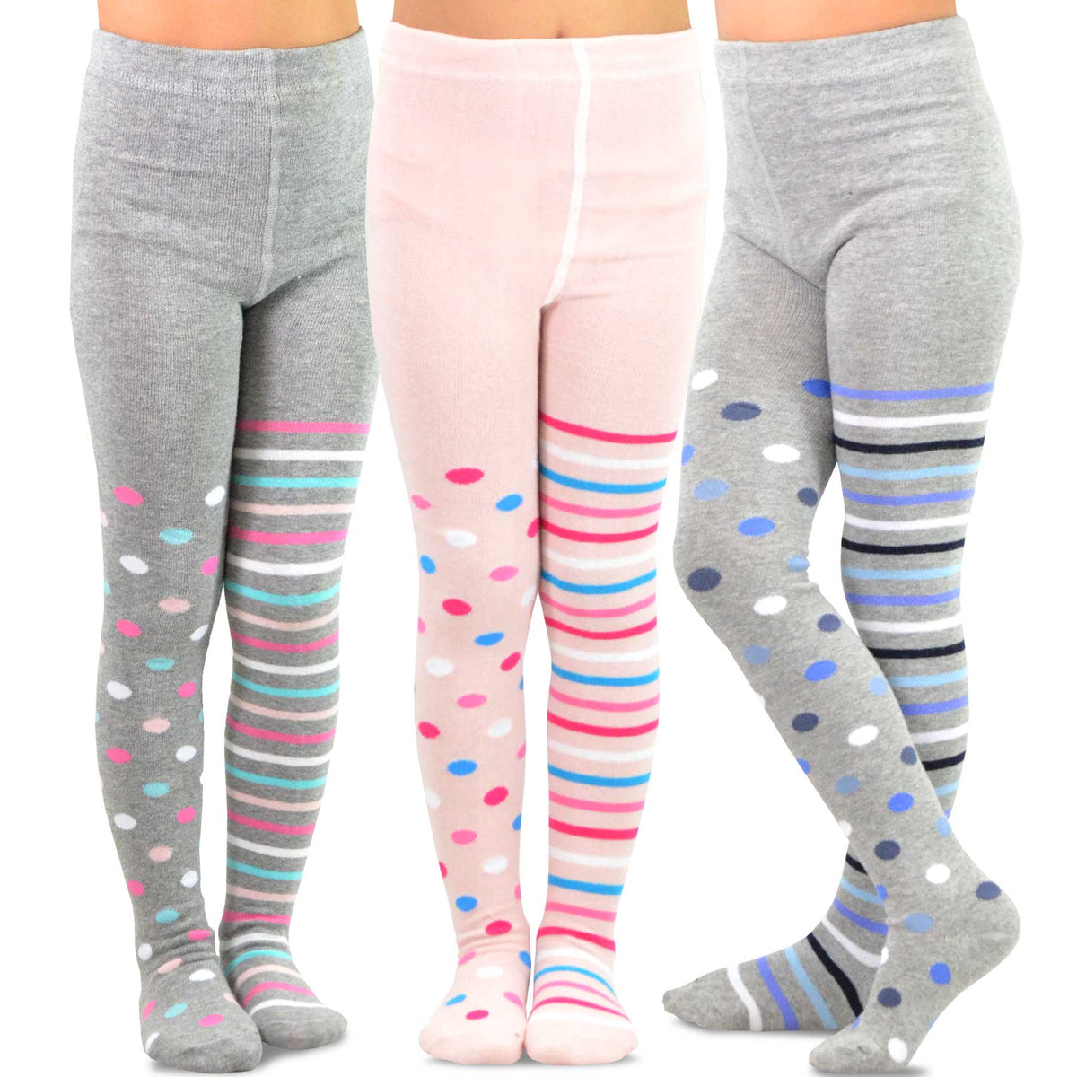 TeeHee Socks Kid's Casual Cotton Tights Stripes with Hearts 3-Pack (70