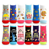 Women's Fashion No Show/Low cut Fun Socks 12 Pairs Packs (Food-Letter)??????? - TeeHee Socks