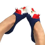 Christmas Holiday Cozy Fuzzy Slipper Socks 3-Pack with Non-Slip for Women (Women 9-11)??????? - TeeHee Socks