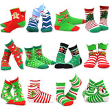 TeeHee Christmas 12-Pair Cotton Socks, Great Value Gift Box for Toddler Kids (12-24 Months, Dog Santa Fun) (11890)