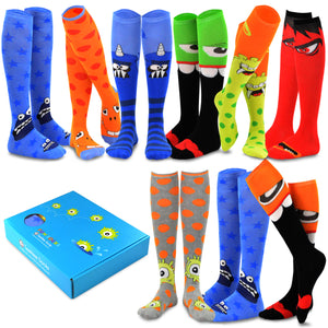 TeeHee Socks Women's Halloween Knee High Monster 9-Pack Gift Box (12168)