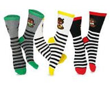 TeeHee Crazy Fun Novelty Casual Crew Socks for Women and Junior 3-Pair (Little Girls on Stripes) N2132
