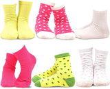 TeeHee Socks Kid's Casual Cotton Short Crew Polka Dots & Stripes Ruffle 12-Pack Gift Box (70037A)