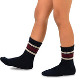 TeeHee Socks Kid's Casual Cotton Short Crew Sport Rib Stripes 6-Pack (70155)