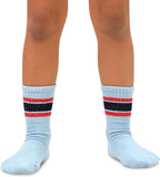 TeeHee Socks Kid's Casual Cotton Short Crew Sport Rib Stripes 6-Pack (70155)