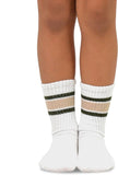 TeeHee Socks Kid's Casual Cotton Short Crew Sport Rib Stripes 6-Pack (70155)