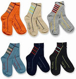 TeeHee Socks Kid's Casual Cotton Short Crew Multi Sports Stripe 6-Pack (70648)