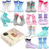 TeeHee Socks Little Girls Casual Cotton Short Crew Ruffle & Flower Heart 12-Pack Gift Box (70881-12)