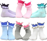 TeeHee Socks Little Girls Casual Cotton Short Crew Ruffle & Flower Heart 12-Pack Gift Box (70881-12)