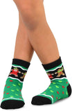 TeeHee Christmas Holiday Novelty Little Kids Toddler Crew Socks 3-Pair (12-24 Months, Gingerbread Man Xmas Lights) (70918)