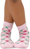 TeeHee Socks Little Girl's Casual Cotton Short Crew Floral Trellis Stripe 6-Pack (70922)