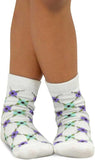 TeeHee Socks Little Girl's Casual Cotton Short Crew Floral Trellis Stripe 6-Pack (70922)