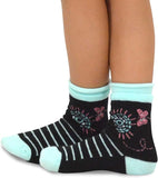 TeeHee Socks Little Girl's Casual Cotton Short Crew Butterfly 6-Pack (70923)