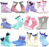 TeeHee Socks Little Girls Casual Cotton Short Crew Hearts 12-Pack Gift Box (71007)