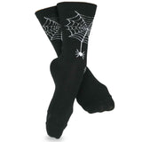 Scar and Spider Web Trick or Treat Women Halloween Novelty Fun Crew Socks 3 Pairs 9-11 (2106)