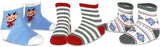 TeeHee Christmas Holiday Novelty Little Kids Crew Socks 3-Pair Reindeer Stripes Snowflake (K2114)