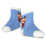 TeeHee Christmas Holiday Novelty Little Kids Crew Socks 3-Pair Reindeer Stripes Snowflake (K2114)