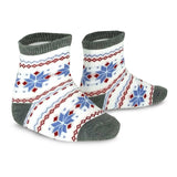 TeeHee Christmas Holiday Novelty Little Kids Crew Socks 3-Pair Reindeer Stripes Snowflake (K2114)