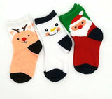 TeeHee Christmas Holiday Novelty Little Kids Crew Socks 3-Pair Santa Snowman Smile (K2115)