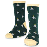 TeeHee Christmas Holiday Novelty Little Kids Crew Socks 3-Pair Tree-Bear-Snowflake (K2201)