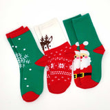 TeeHee Christmas Holiday Novelty Little Kids Crew Socks 3-Pair Santa-Deer-Snowflake (K2202)