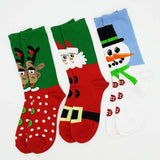 TeeHee Christmas Holiday Fun Crew Socks for Women 3 Pairs Santa Deer Snowman 9-11 (2030)