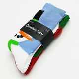 TeeHee Christmas Holiday Fun Crew Socks for Women 3 Pairs Santa Deer Snowman 9-11 (2030)