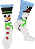 TeeHee Christmas Holiday Fun Crew Socks for Women 3 Pairs Santa Deer Snowman 9-11 (2030)