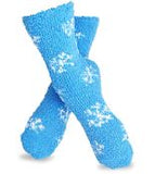 Christmas Holiday Slipper Socks 2-Pair for Women Reindeer Stripes Snowflakes (Blue Reindeer Snowflakes) X2122