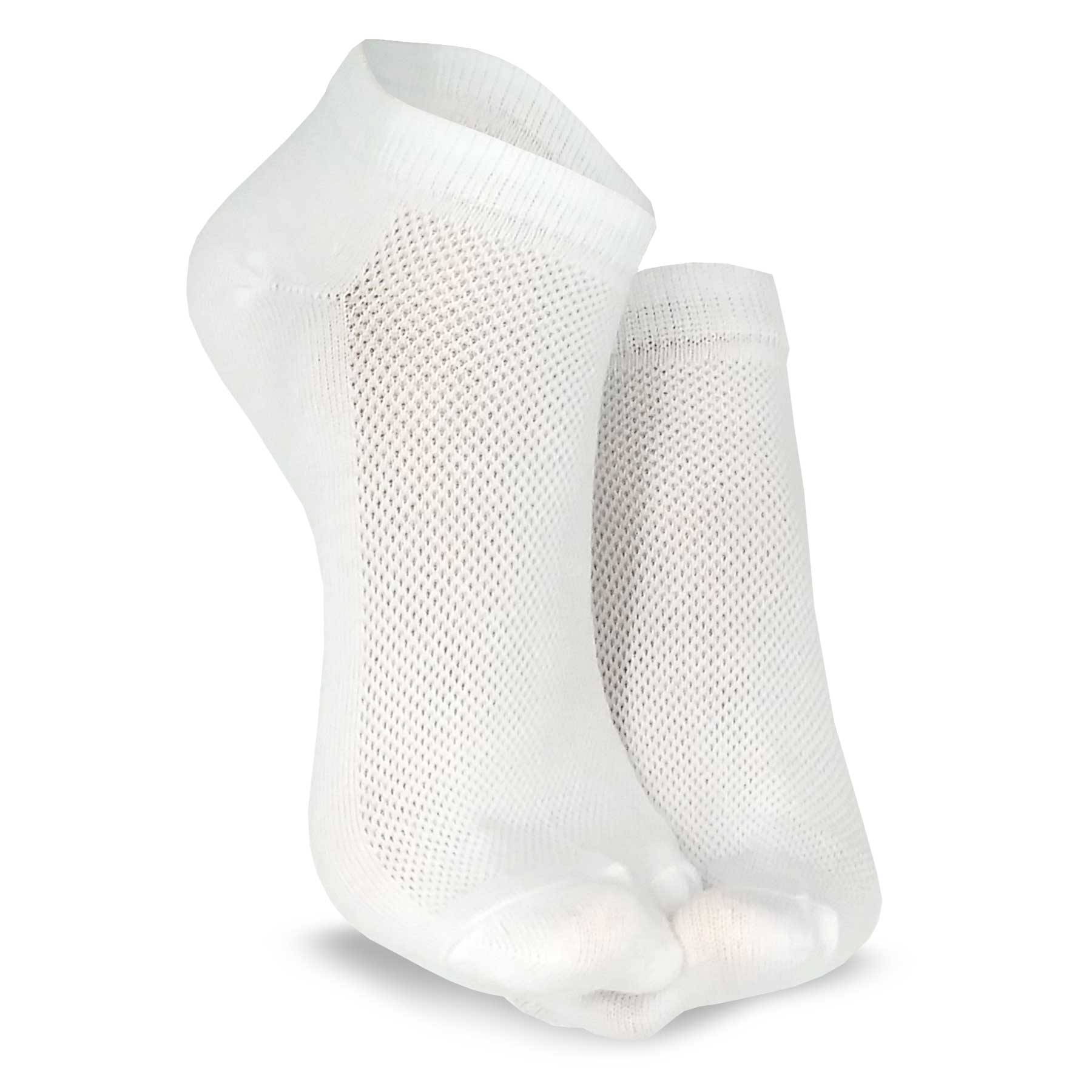 TeeHee Socks Women's Toe Topper Nylon No Show Pale Beige, Black 5-Pack  (11785)