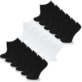 TeeHee Socks Men's Casual Polyester No Show Black, White 18-Pack (10051)