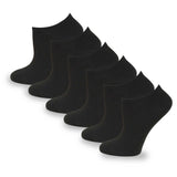 TeeHee Socks Women's Casual Polyester No Show Black 6-Pack (10051)