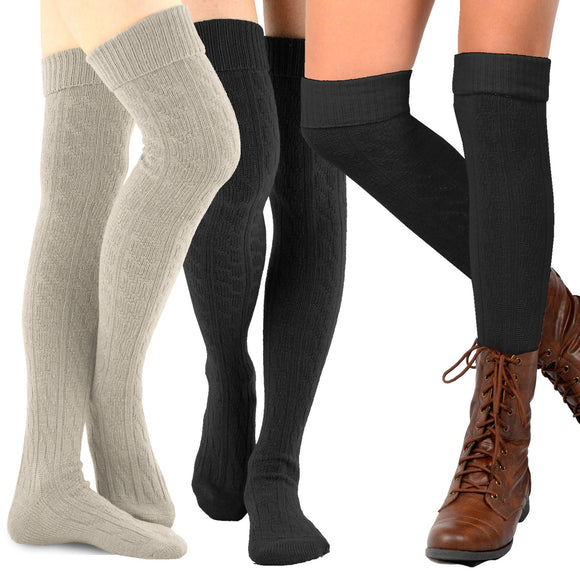 Fashion Over the Knee High Socks - 3 Pair Brite - TeeHee Socks